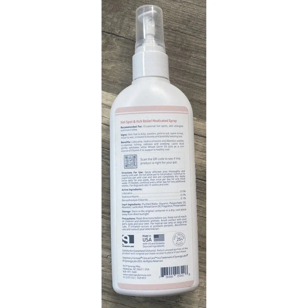 Veterinary Clinical Care Hot Spot & Itch Relief Medicated Spray 8oz
